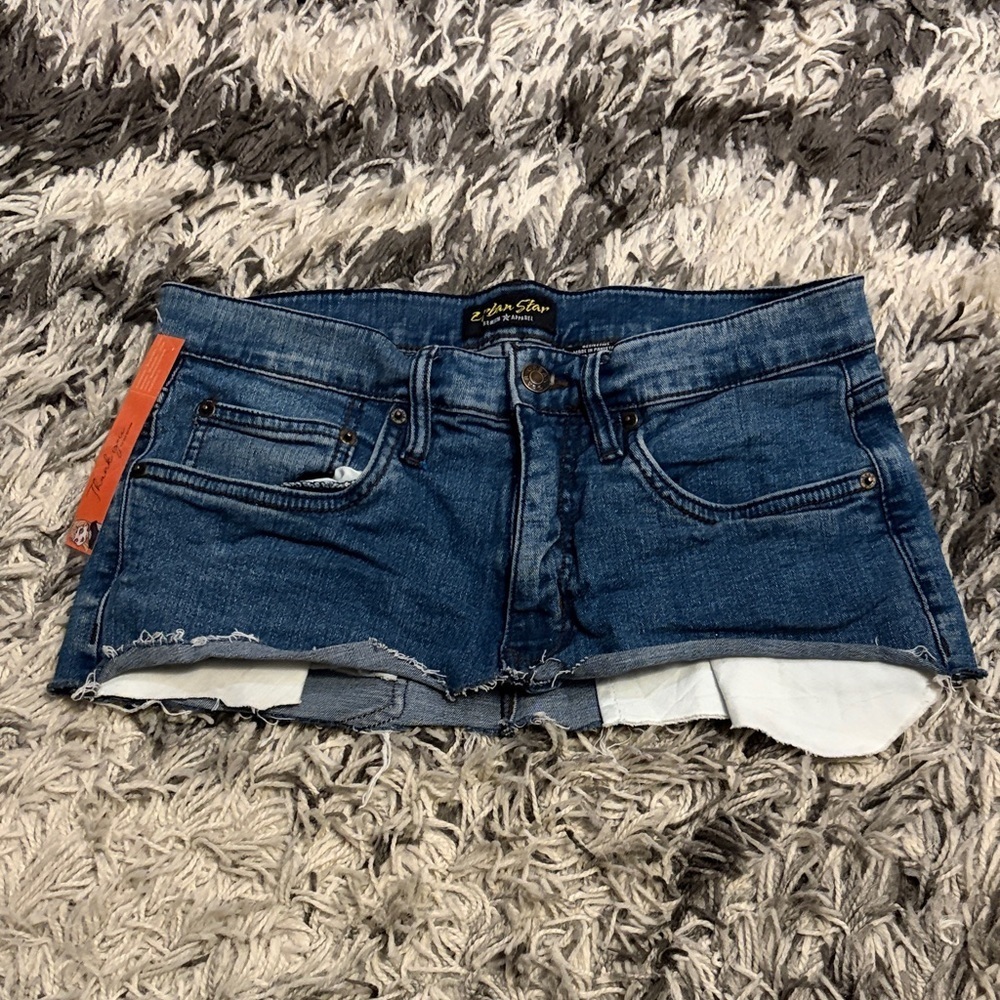 Urban Star Stylish Blue Cutoff Denim Mini Skirt